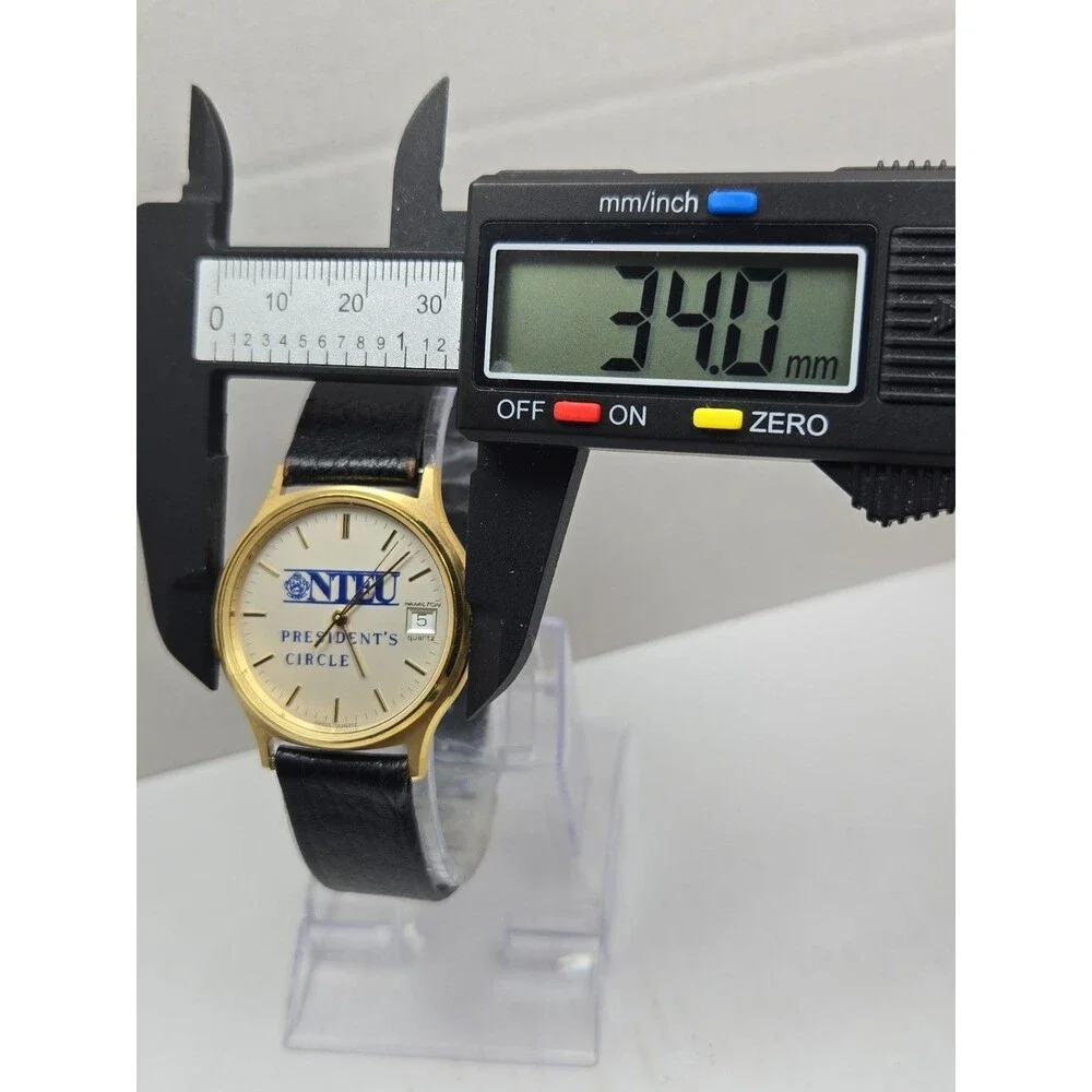 Hamilton 9812 NTEU Presidents Circle Swiss Quartz Date Watch New Battery Vintage